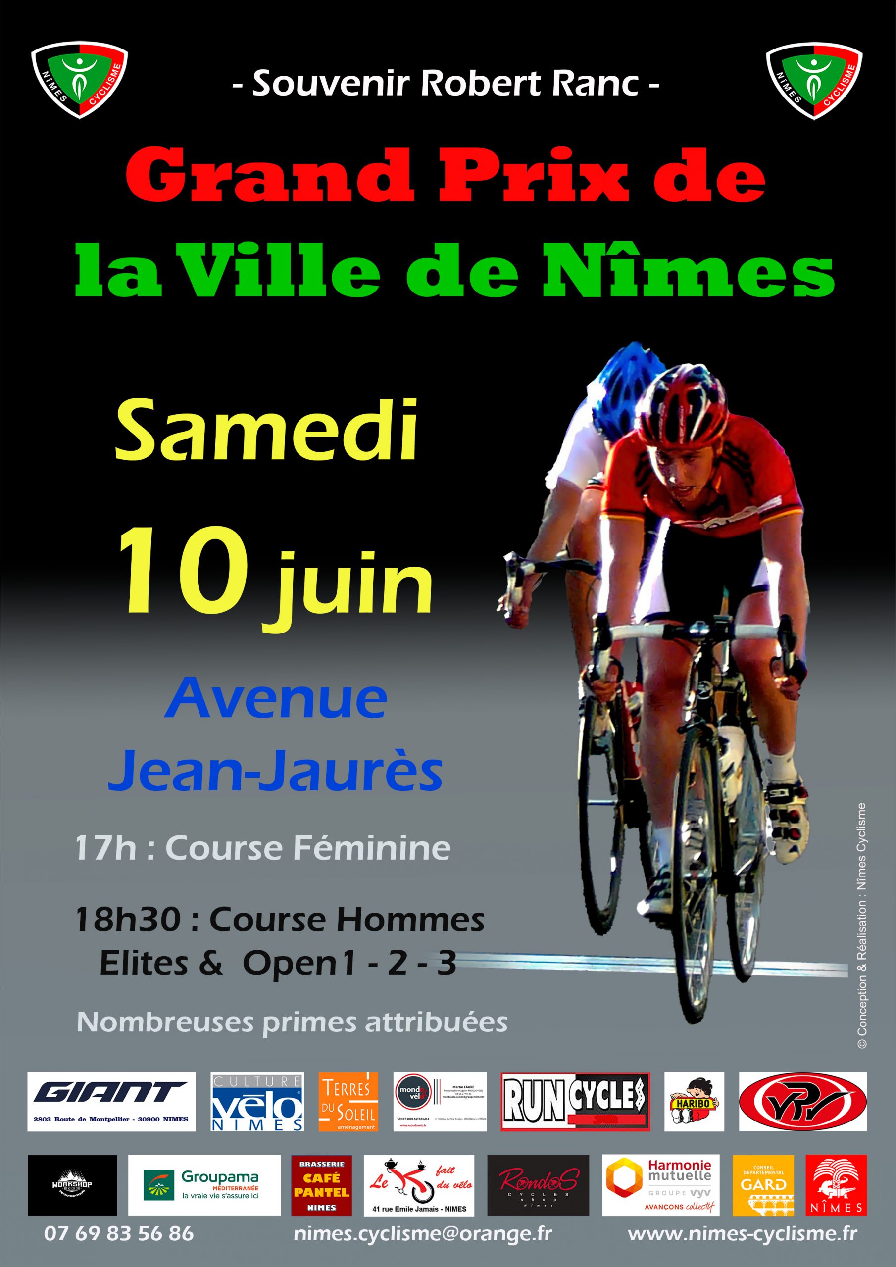 Affiche Compétition Nîmes Cyclisme-A4